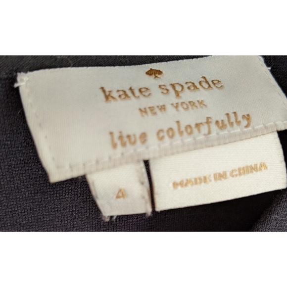 Kate Spade Black Ponte Scallop Crop Top Size 4 - Picture 7 of 7